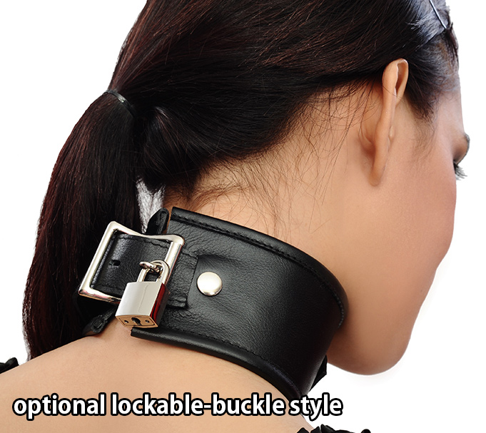 2 inch leather collar with 3 inch ring 9 bon096
